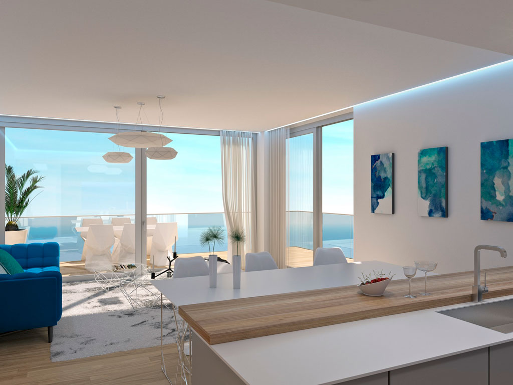 Modern apartments with panoramic views of the coast