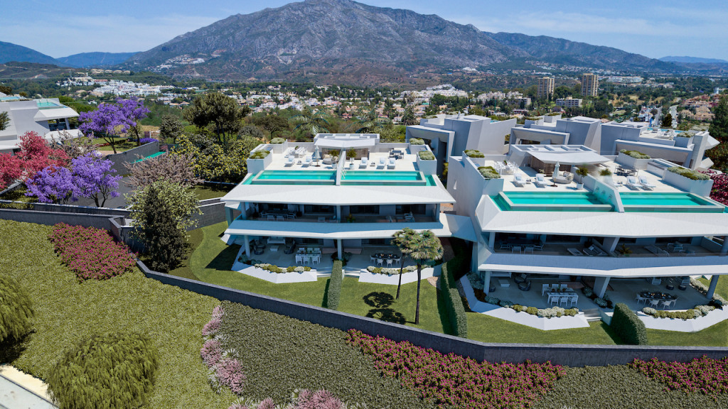 Villas situated in Nueva Andalucía, Marbella with panoramic views of La Concha mountain and Mediterranean Sea