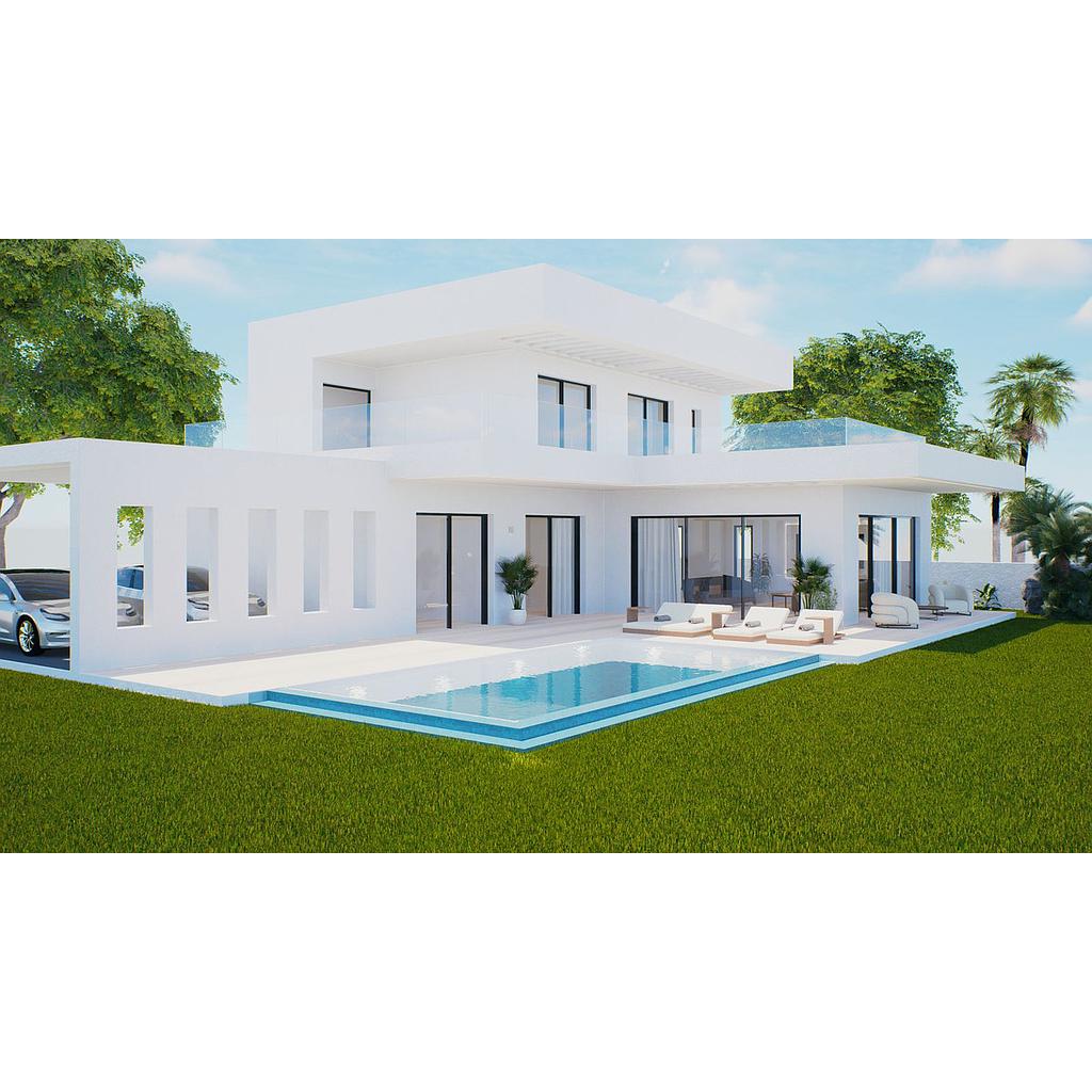 Luxury contemporary villa in Calahonda with partial sea views