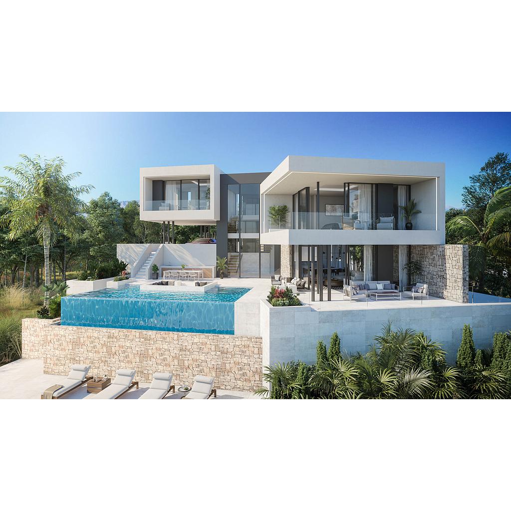Modern design villa with infinity pool