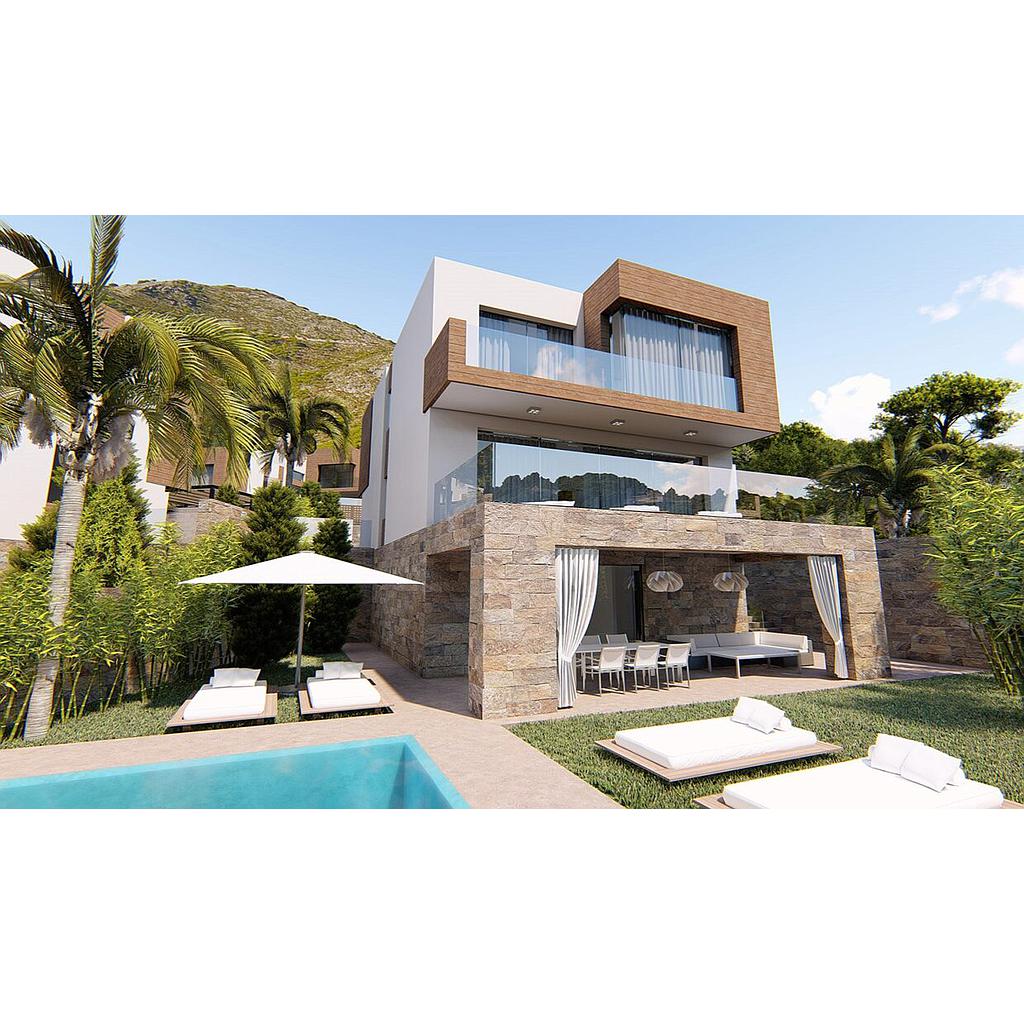 Contemporary villas located in a residential complex with sea views in Mijas Pueblo