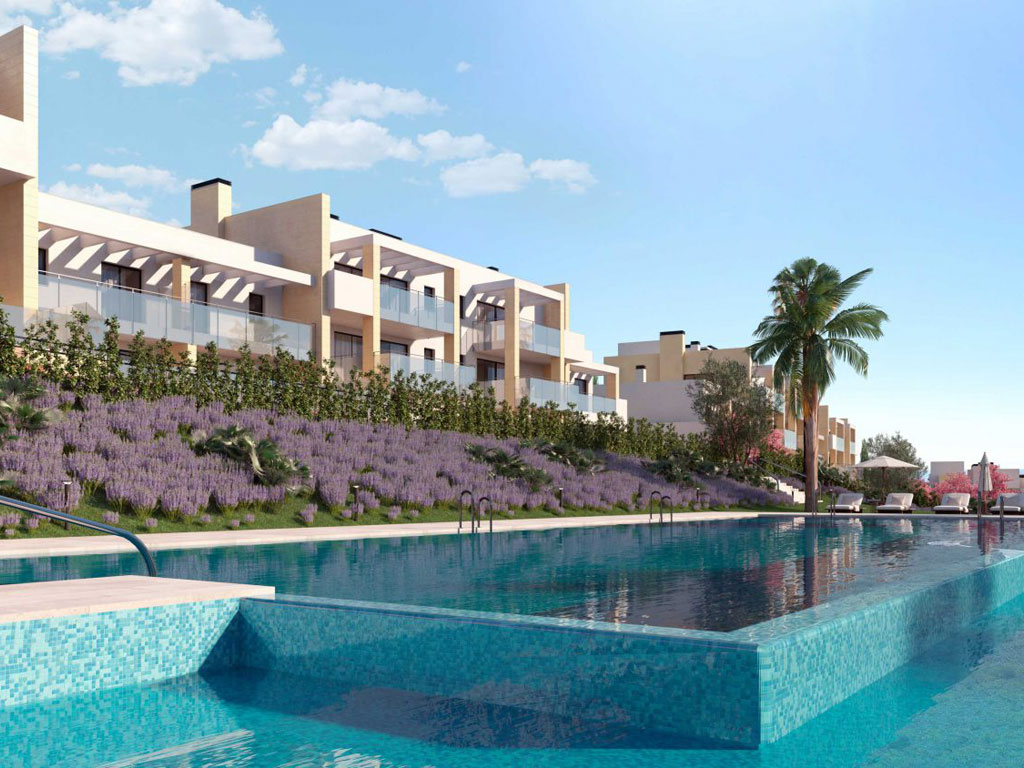 Apartments with swimming pools, gym and garden areas