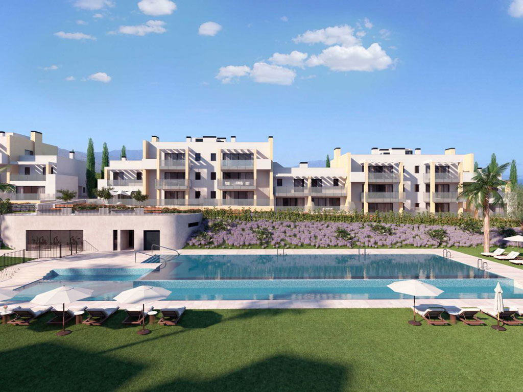 Apartments with swimming pools, gym and garden areas