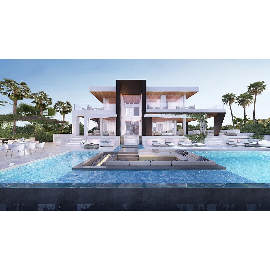 Villa moderna con jardín y piscina en El Paraiso